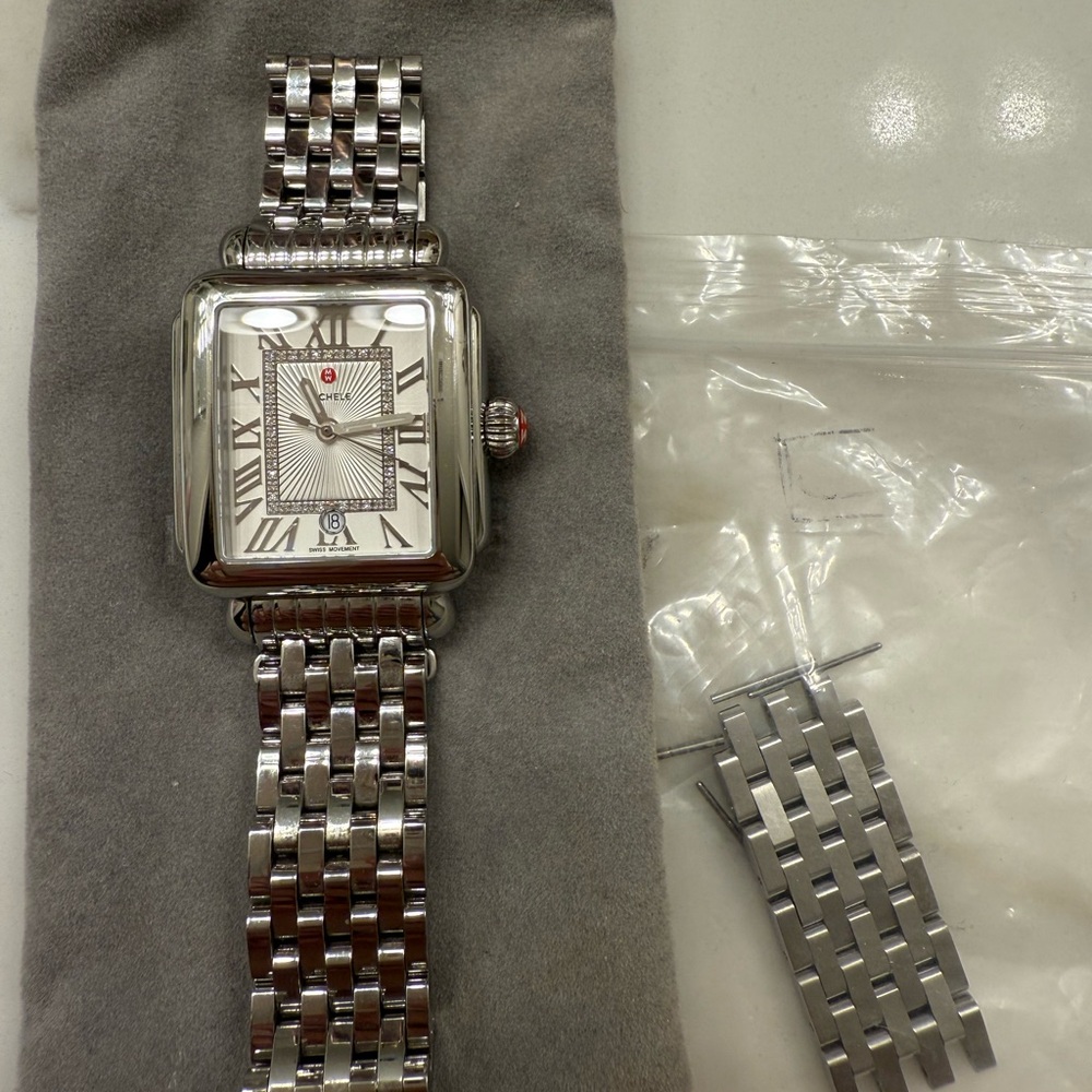 Michele Silver Women's Watch with Roman Numerals